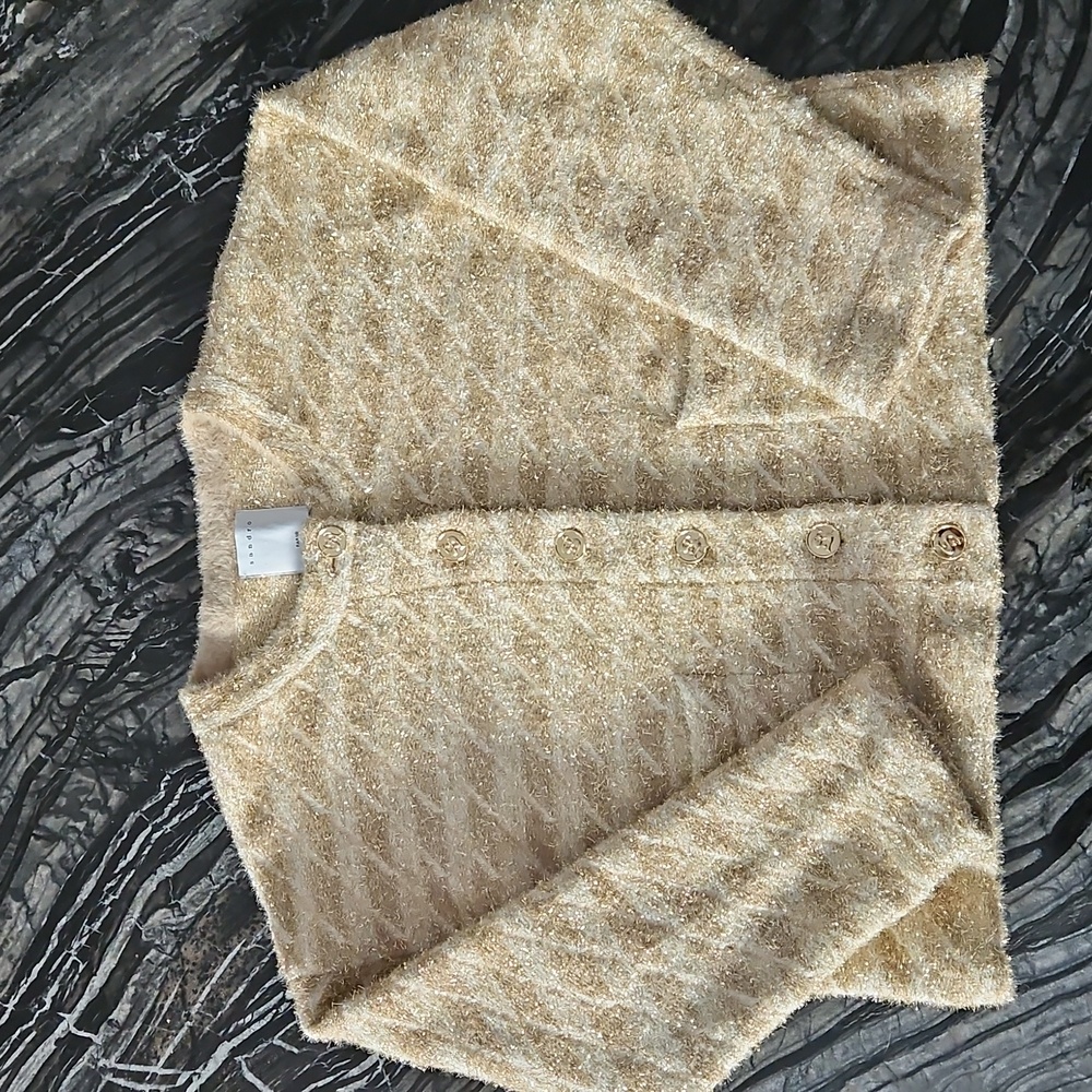 SANDRO: NEW Wool Blend Glam Gold Tweed Jacket